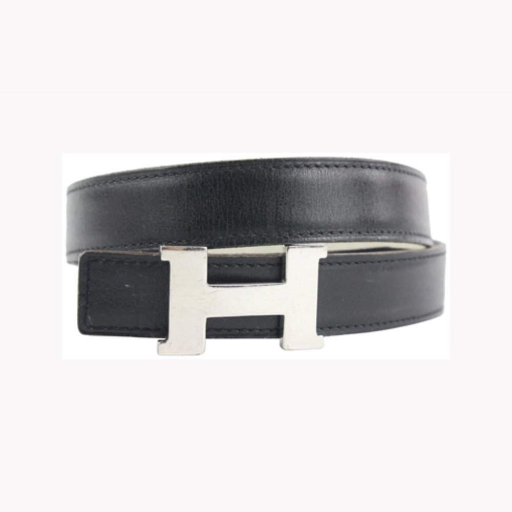 Hermès 24mm Reversible H Logo Belt Kit Silver Constance  39H0R